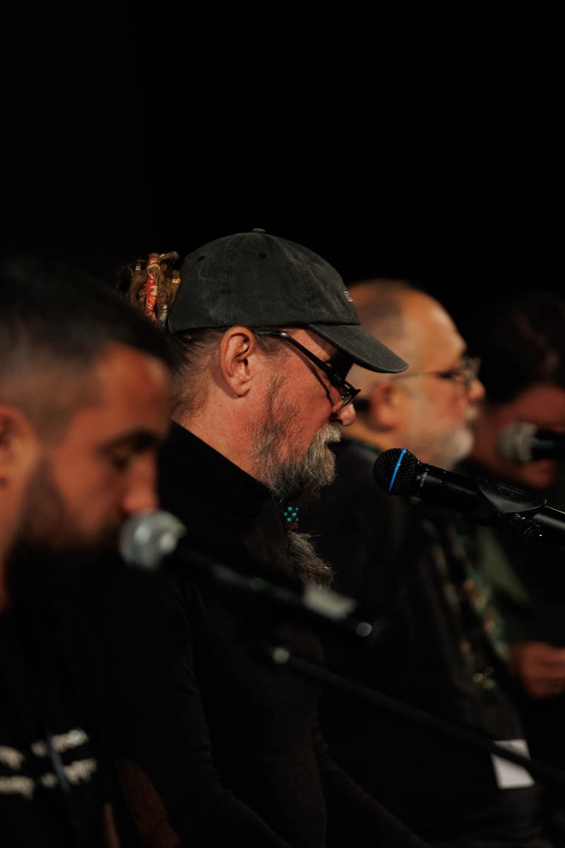 Театр «ЭТО ВСЁ». Режиссерская читка новой пьесы Васи Березина. В ролях: Марат Гельман, Гермес Зайготт, Вера Полозкова, Андрей Слепухин. Форум СловоНово 2025. Фото Алексей Леняшин