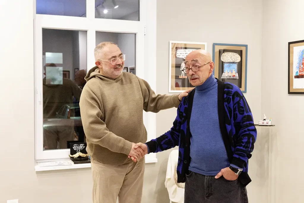 Марат Гельман и Андрей Бильжо на выставке в Белграде. Фото Света Шер